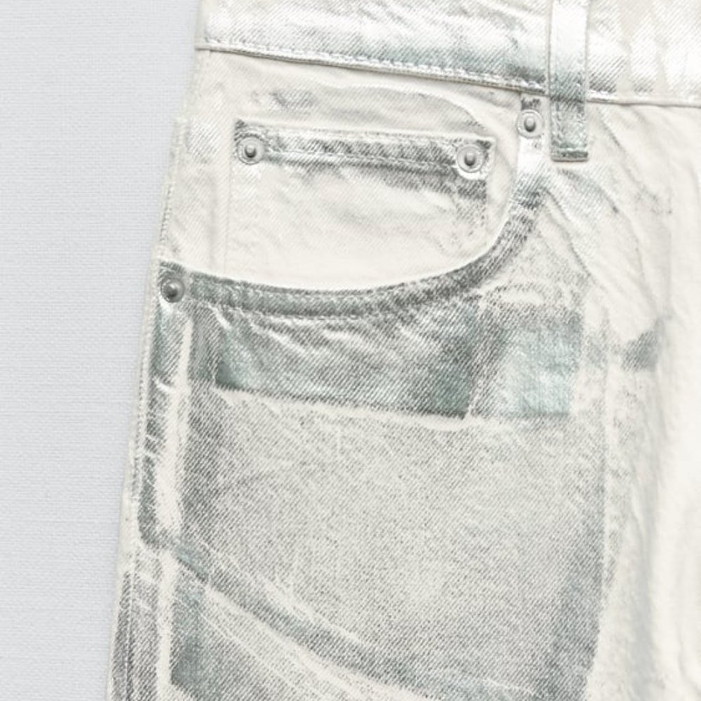 ZARA METALLIC JEANS - Picture 2 of 6